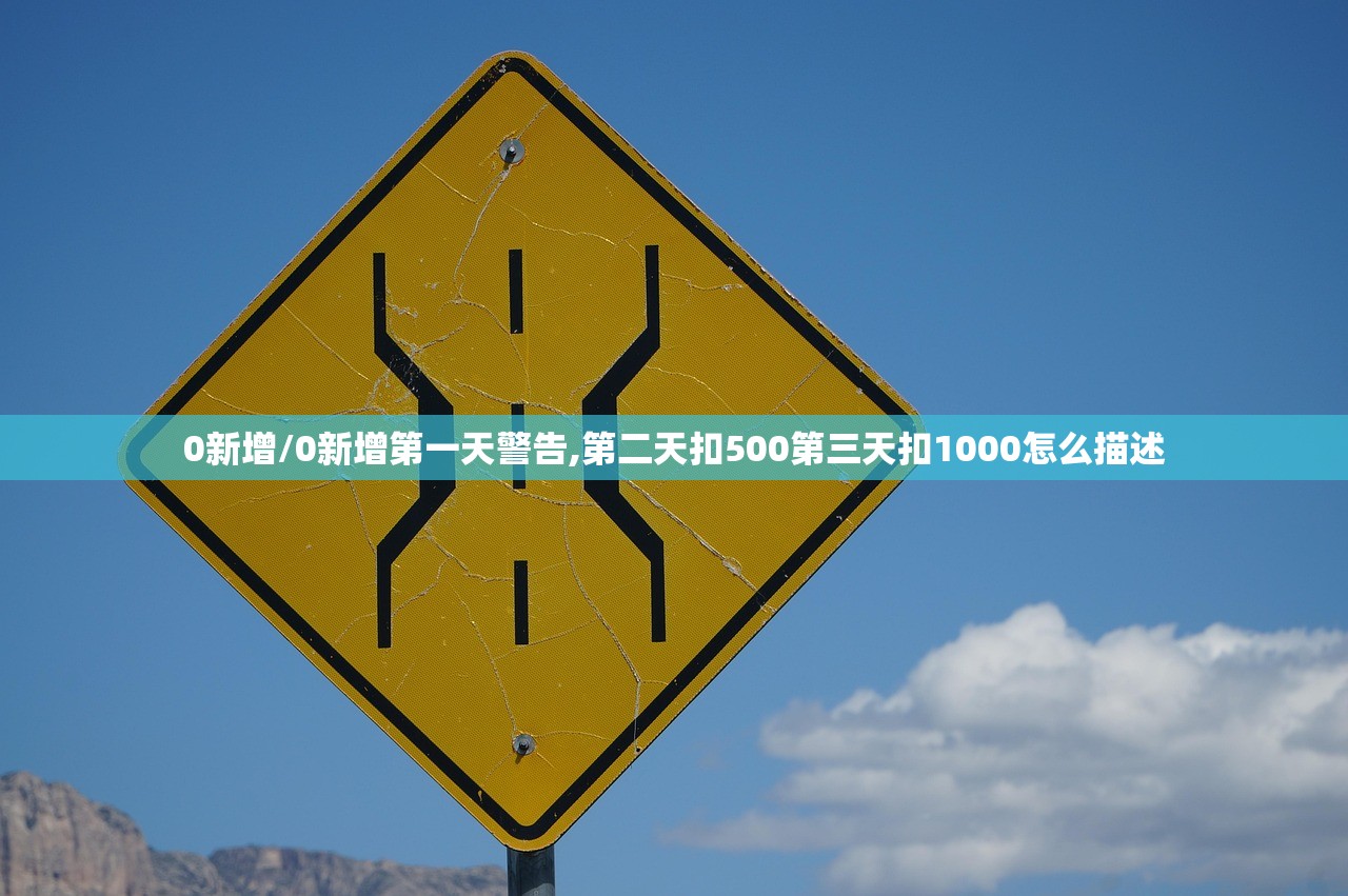 0新增/0新增第一天警告,第二天扣500第三天扣1000怎么描述