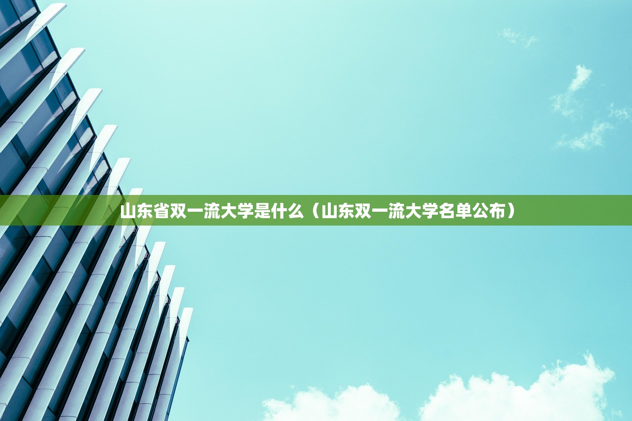 山东省双一流大学是什么（山东双一流大学名单公布）