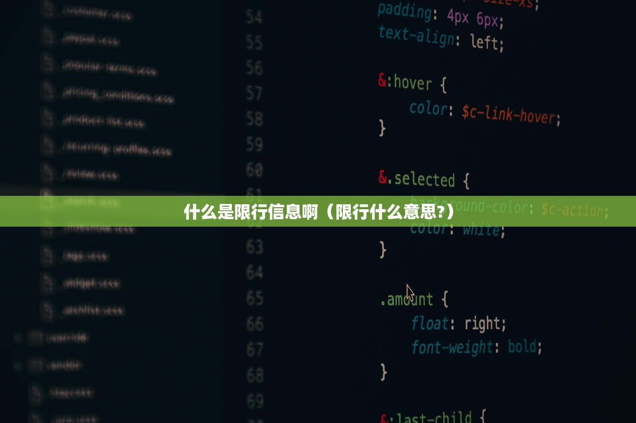 什么是限行信息啊（限行什么意思?）